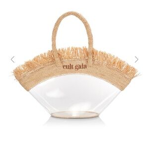 Cult Gaia Peyton Raffia Clear Tote Bag